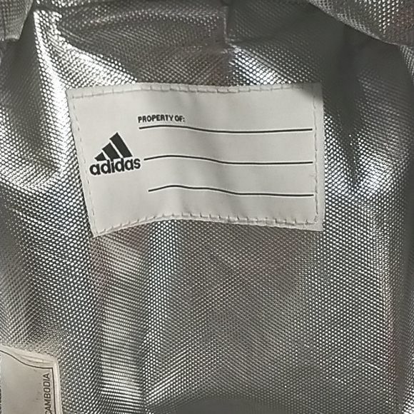 Adidas Insulated Lunch Bag Tote Gray Black 3 Stripes Large Zippered School - Picture 7 of 9